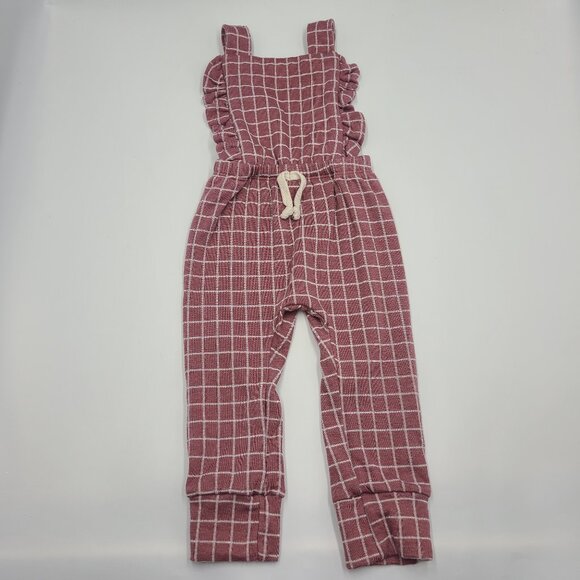 Lulu + Roo baby girl windowpane overalls size 12-18 months - Picture 1 of 6